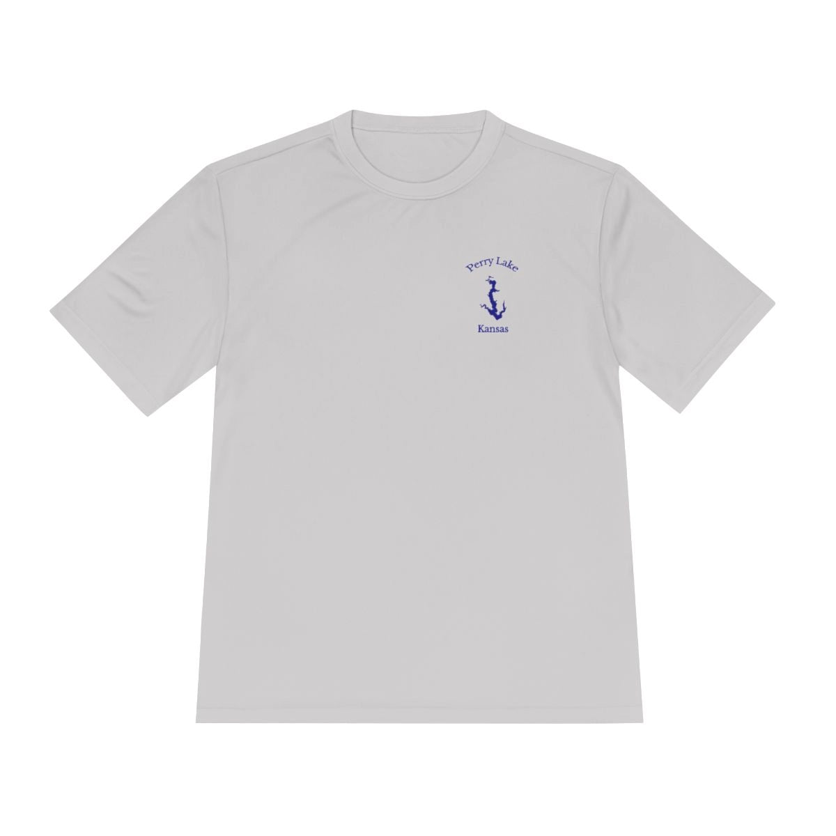 Kansas  Perry  Lake  Moisture  Wicking  Tee  front  position  view  from  front  silver.webp