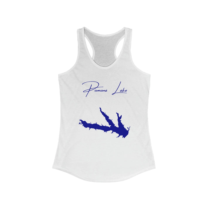 Kansas  Pomona  Lake  Racerback-Tank  front  position  view  from  front  solid  white.webp