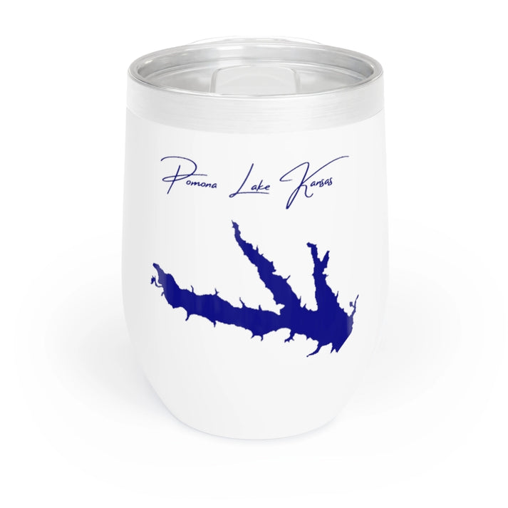 Kansas  Pomona  Lake  Wine  Tumbler  front  position  view  from  front  white.webp
