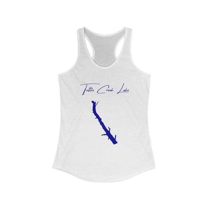 Kansas  Tuttle  Creek  Lake  Racerback-Tank  front  position  view  from  front  solid  white.webp