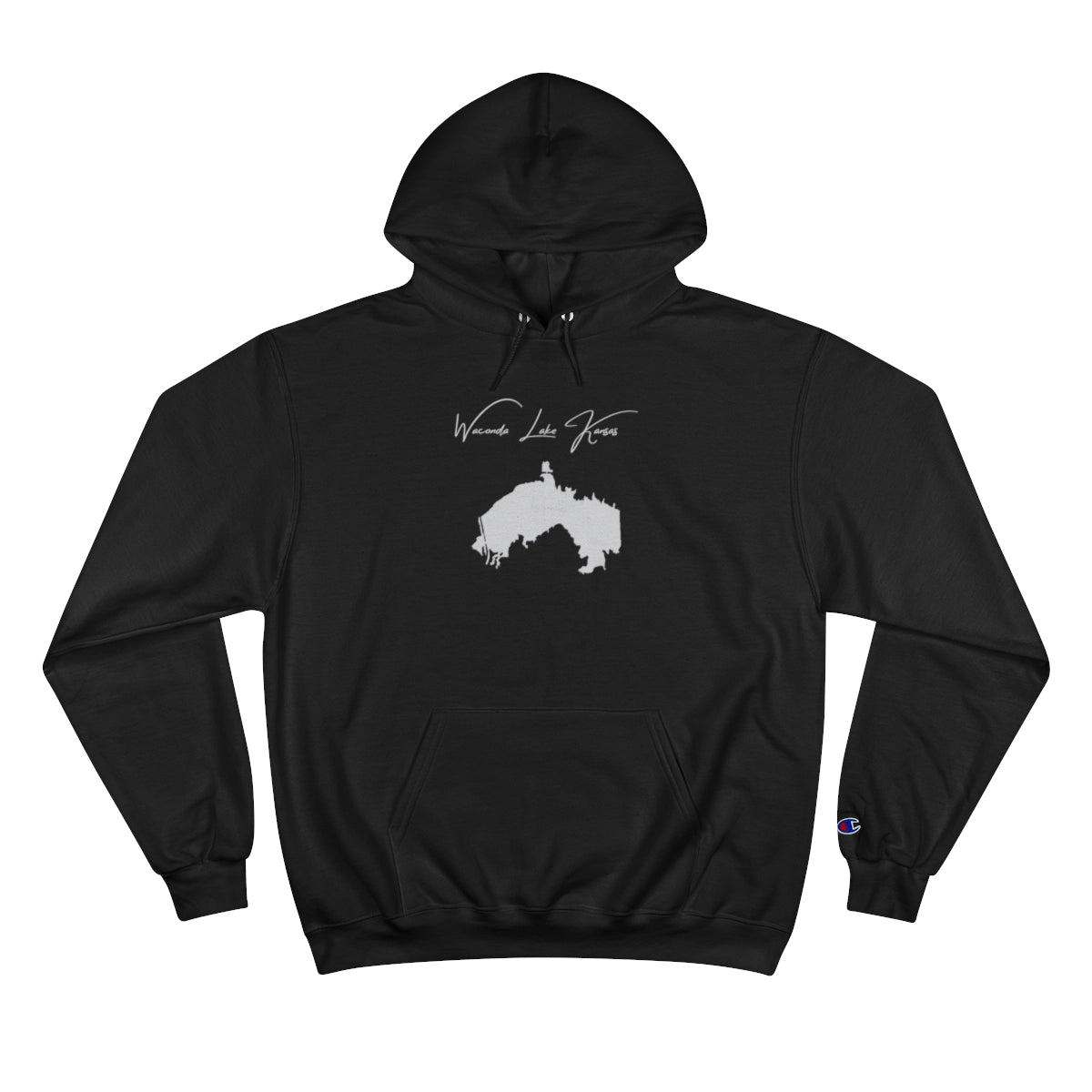 Kansas  Waconda  Lake  Hoodie  front  position  view  from  front  black.webp