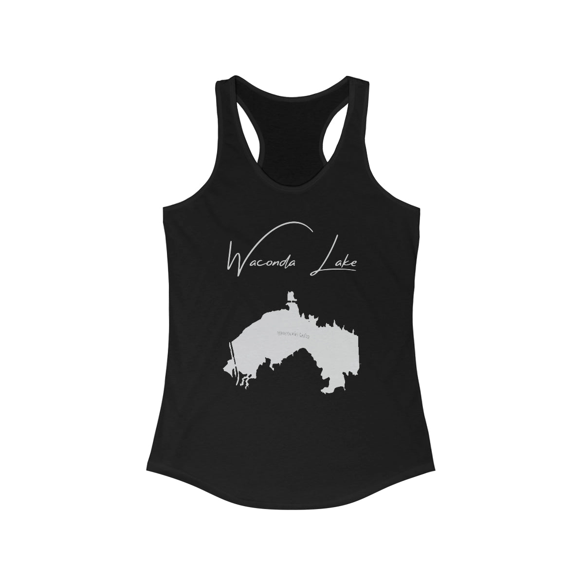 Kansas  Waconda  Lake  Racerback-Tank  front  position  view  from  front  solid  black.webp