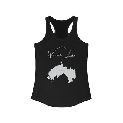 Kansas  Waconda  Lake  Racerback-Tank  front  position  view  from  front  solid  black.webp