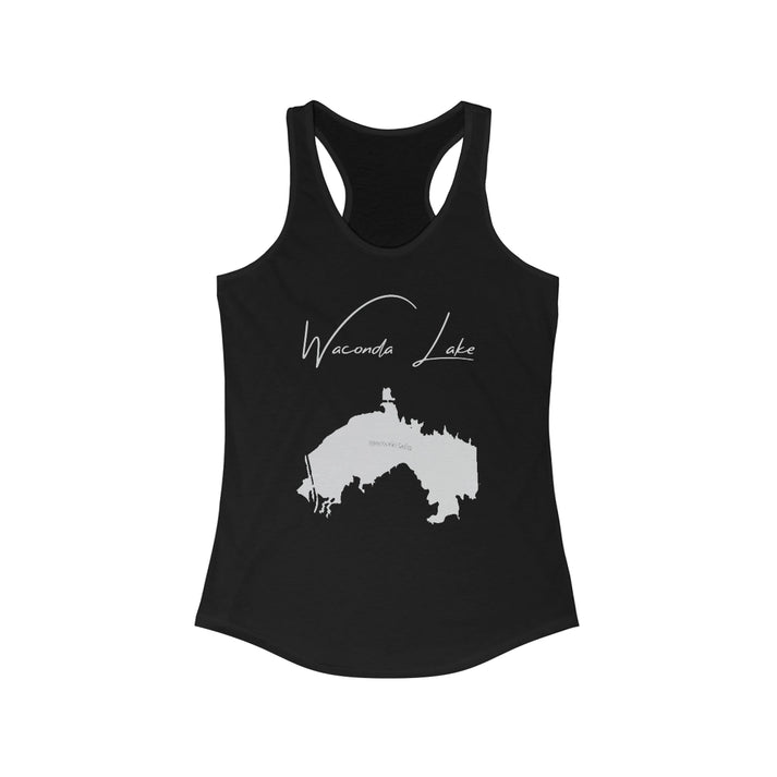 Kansas  Waconda  Lake  Racerback-Tank  front  position  view  from  front  solid  black.webp