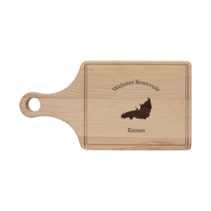 Kansas  Webster  Reservoir  Engraved  Cutting  Board  front  position  view  from  front  maple.webp