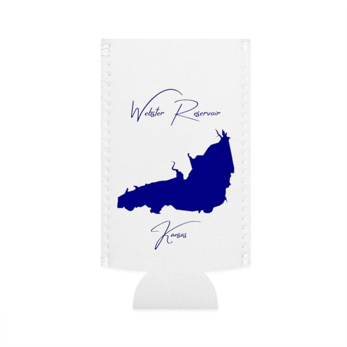 Kansas  Webster  Reservoir  Slim  Can  Koozie  front  position  view  from  flat-front  white.webp