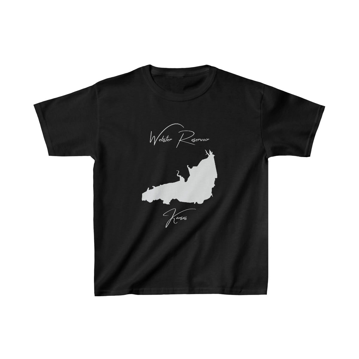 Kansas  Webster  Reservoir  Youth  T-shirt  front  position  view  from  front  black.webp