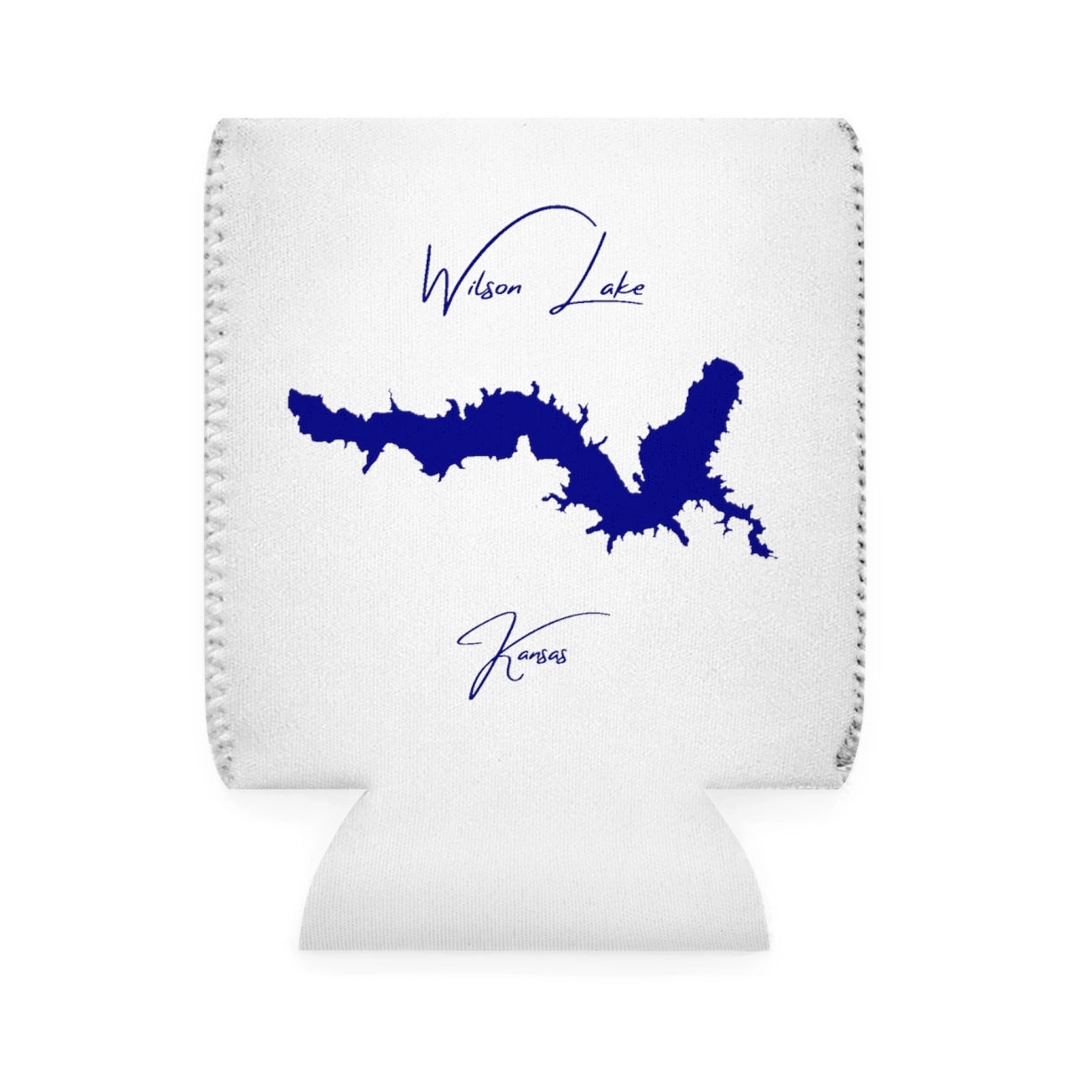 Kansas  Wilson  Lake  Can  Koozie  front  position  view  from  front-1  white.webp