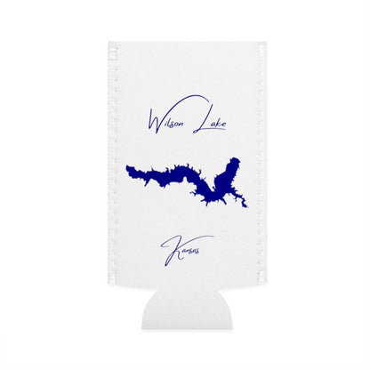 Kansas  Wilson  Lake  Slim  Can  Koozie  front  position  view  from  flat-front  white.webp