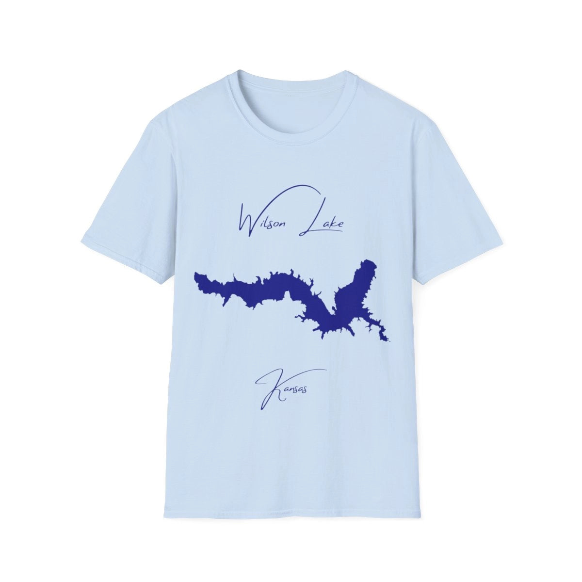 Kansas  Wilson  Lake  T-shirt  front  position  view  from  front  light  blue.webp