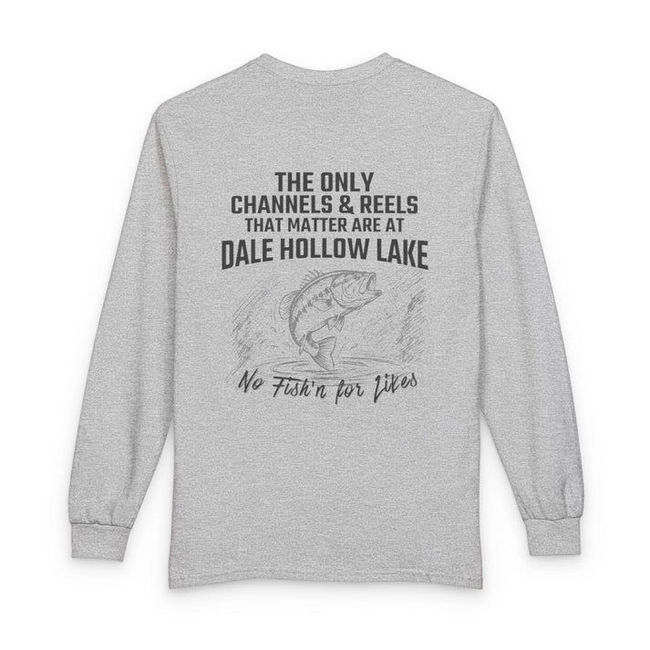 Kentucky  Dale  Hollow  Lake  Long  Sleeve  Fishing  T-shirt  back  position  view  from  back  sport  grey.webp