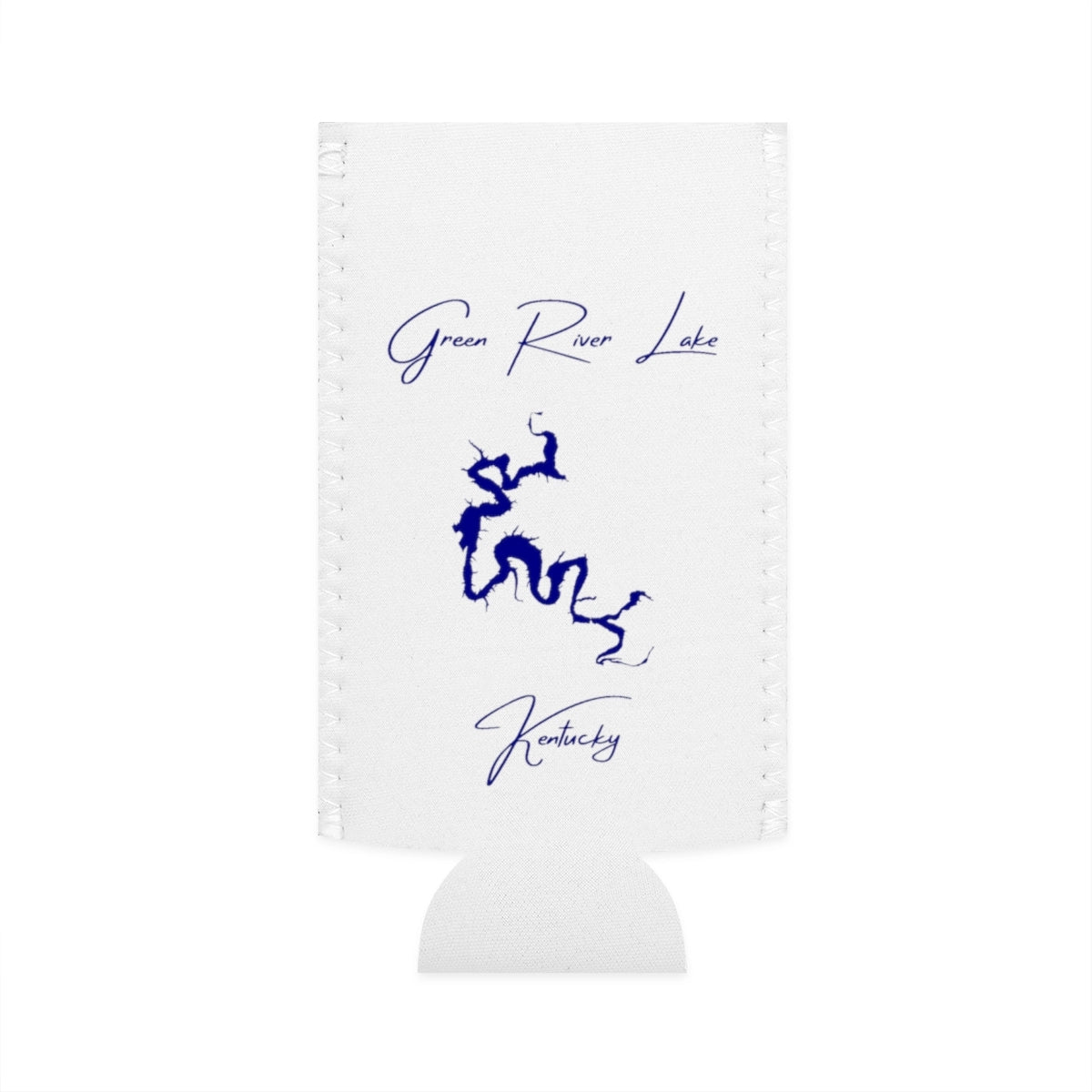 Kentucky  Green  River  Lake  Slim  Can  Koozie  front  position  view  from  flat-front  white.webp