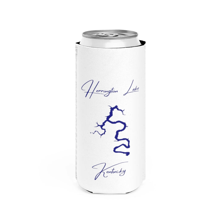 Kentucky  Herrington  Lake  Slim  Can  Koozie  front  position  view  from  front  white.webp