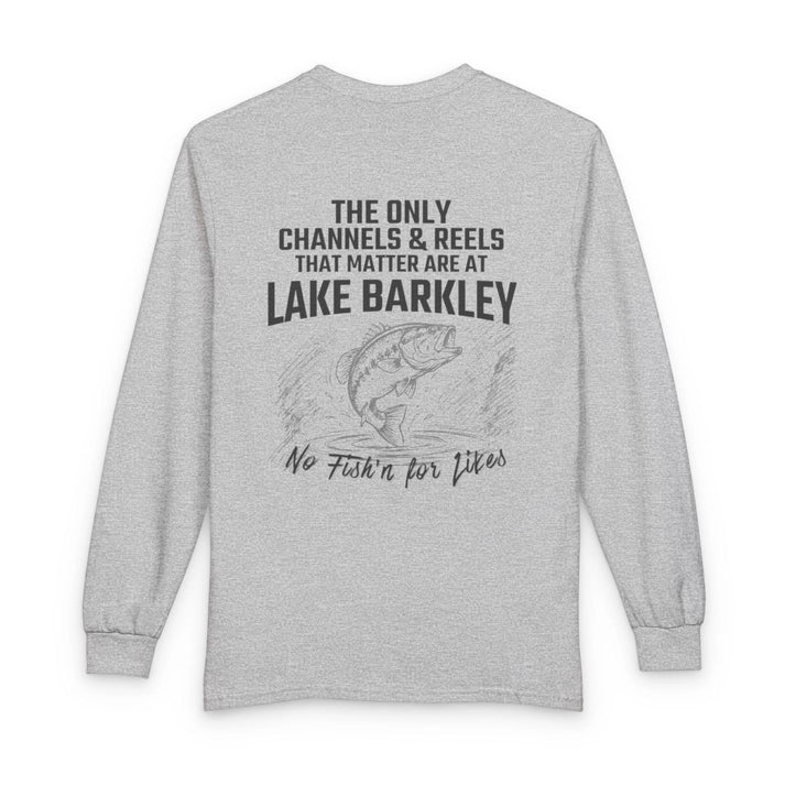 Kentucky  Lake  Barkley  Long  Sleeve  Fishing  T-shirt  back  position  view  from  back  sport  grey.webp