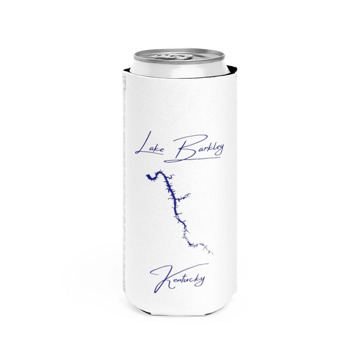 Kentucky  Lake  Barkley  Slim  Can  Koozie  front  position  view  from  front  white.webp