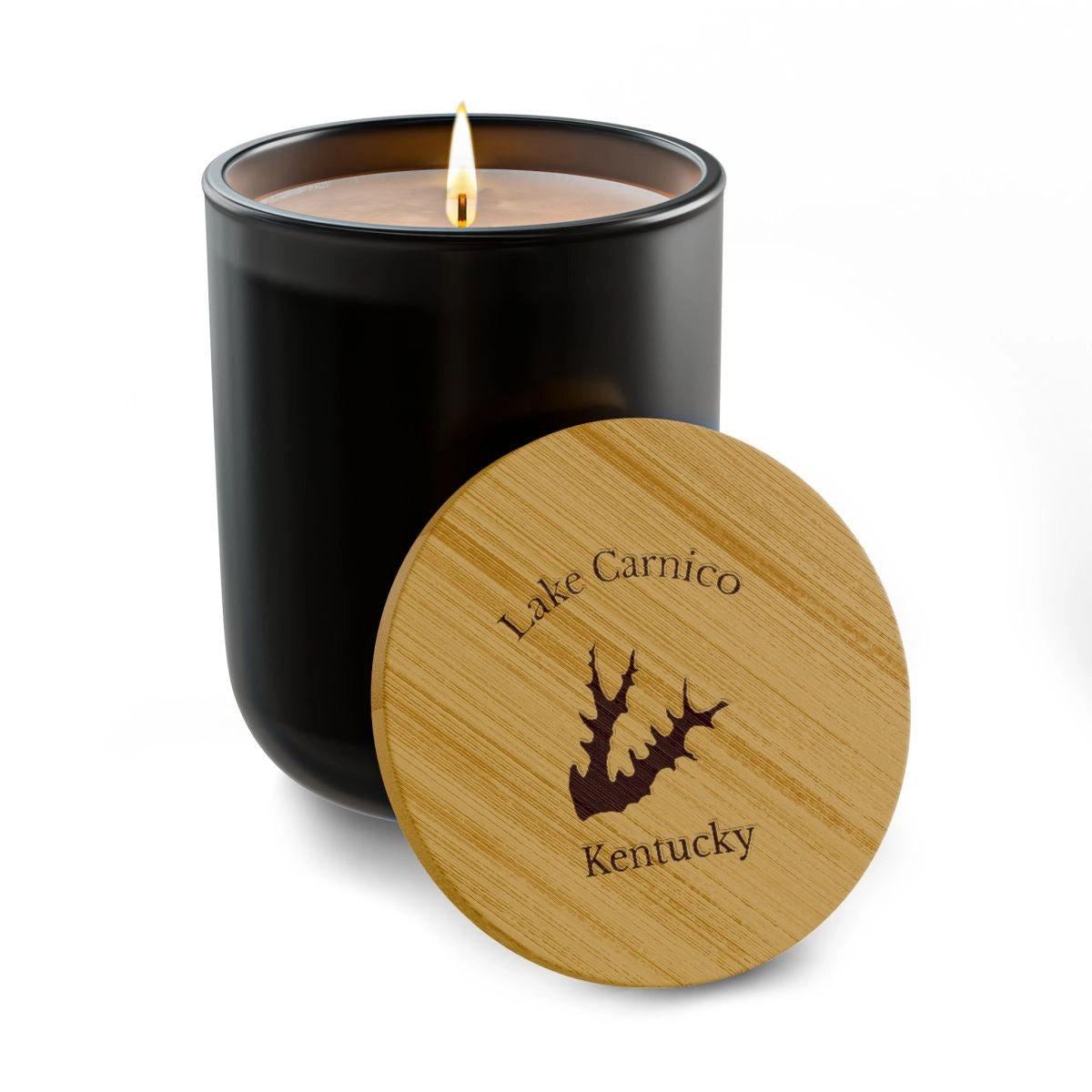 Kentucky  Lake  Carnico  Engraved  Candle  other  position  view  from  front  true  noir  (matte).webp