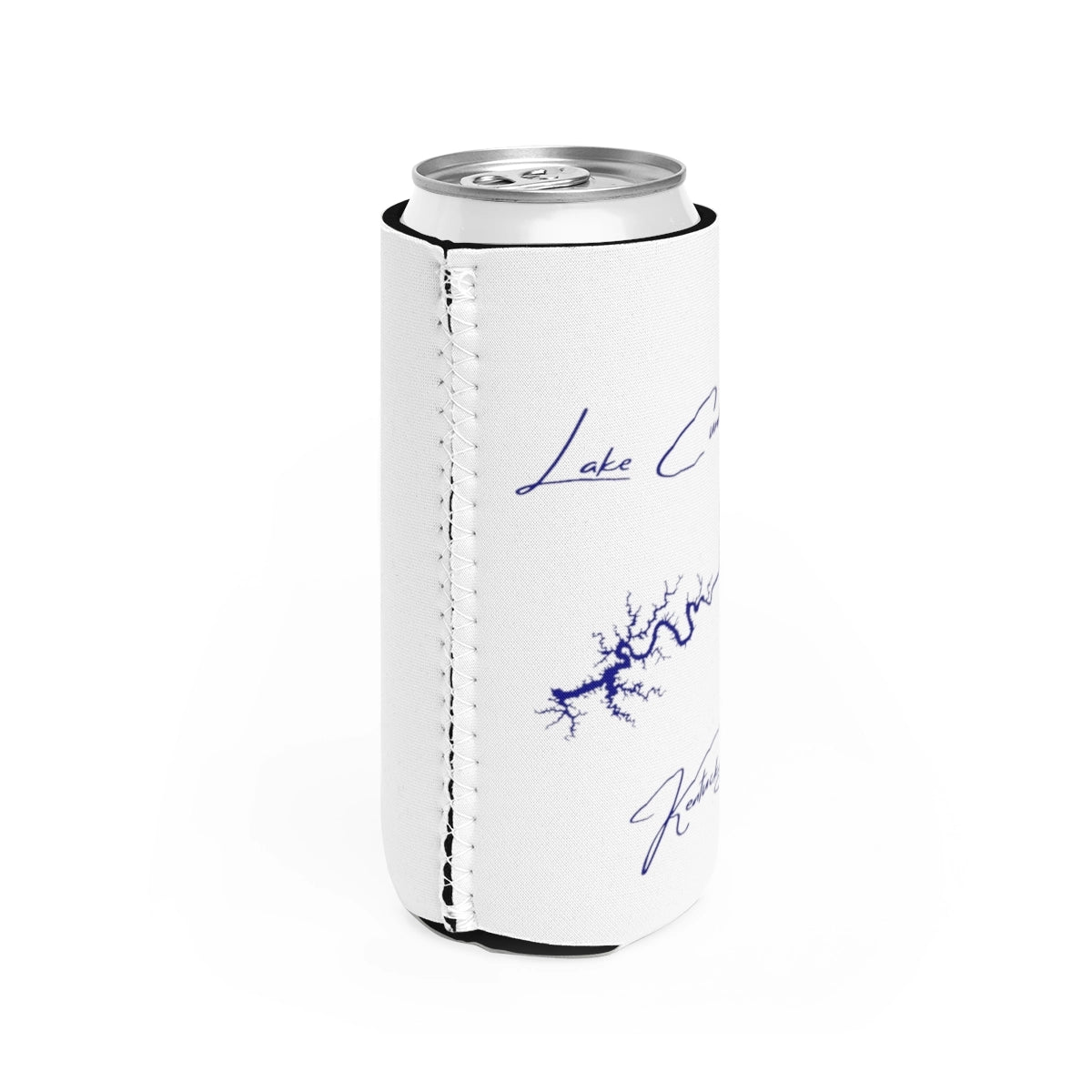 Kentucky  Lake  Cumberland  Slim  Can  Koozie  all  position  view  from  right  white.webp