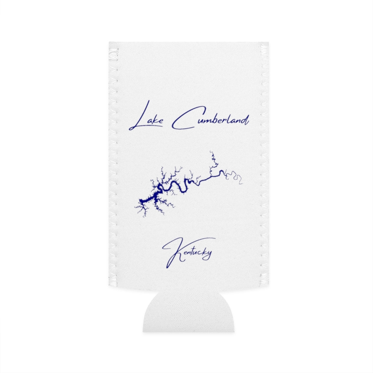Kentucky  Lake  Cumberland  Slim  Can  Koozie  front  position  view  from  flat-front  white.webp