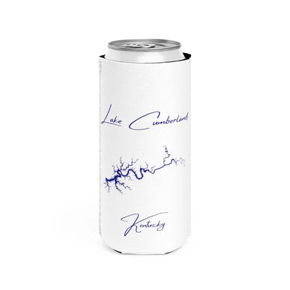 Kentucky  Lake  Cumberland  Slim  Can  Koozie  front  position  view  from  front  white.webp