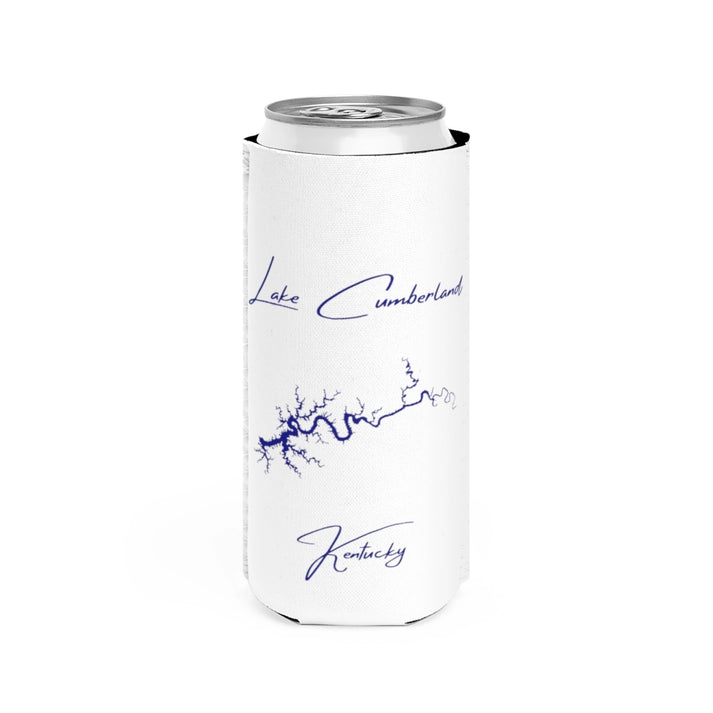 Kentucky  Lake  Cumberland  Slim  Can  Koozie  front  position  view  from  front  white.webp
