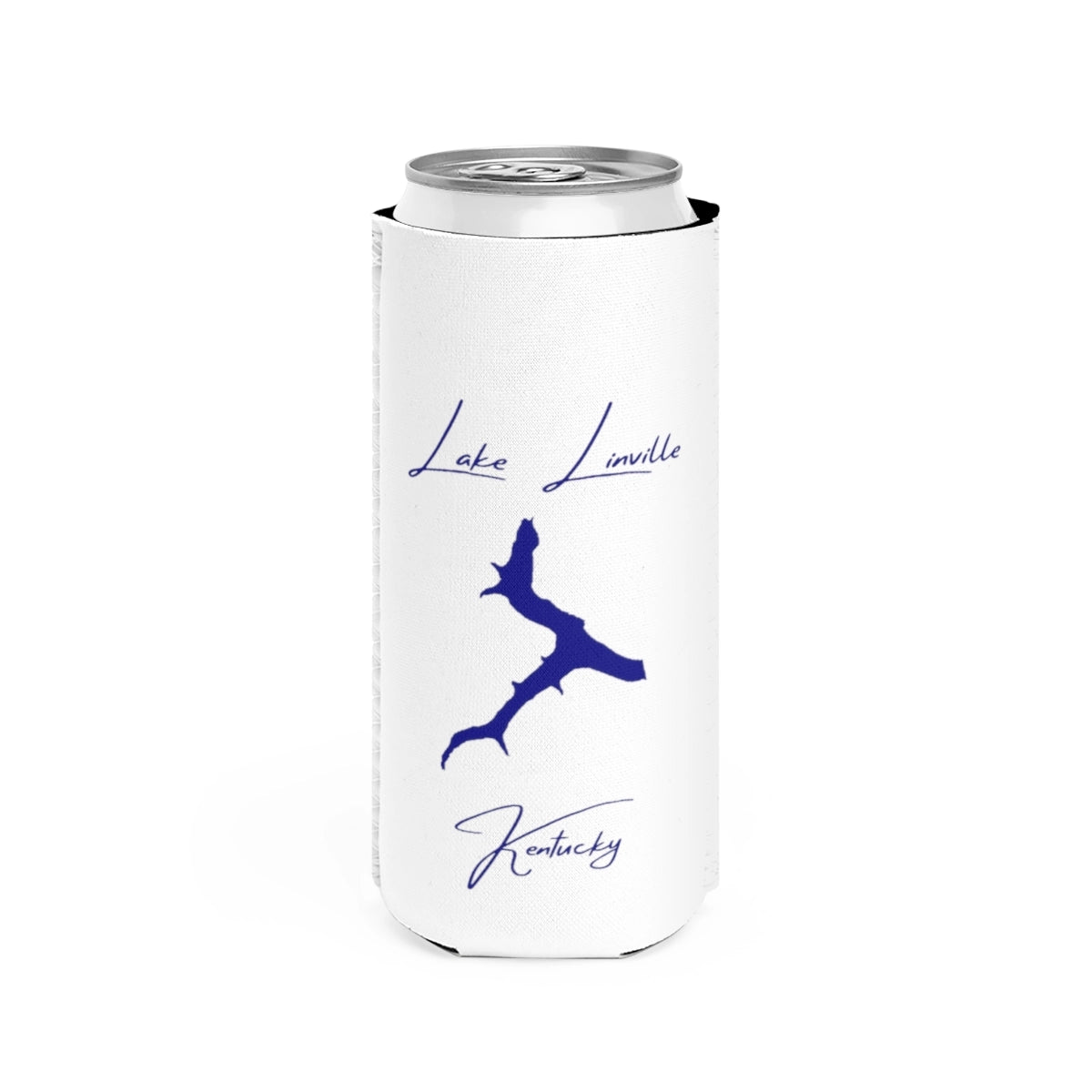 Kentucky  Lake  Linville  Slim  Can  Koozie  front  position  view  from  front  white.webp
