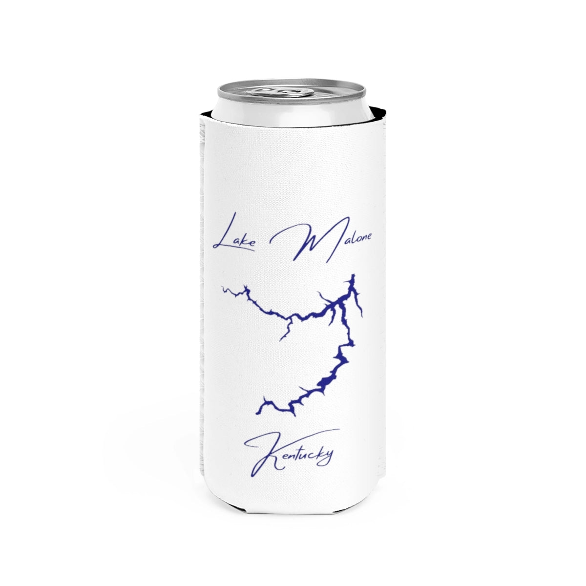 Kentucky  Lake  Malone  Slim  Can  Koozie  front  position  view  from  front  white.webp