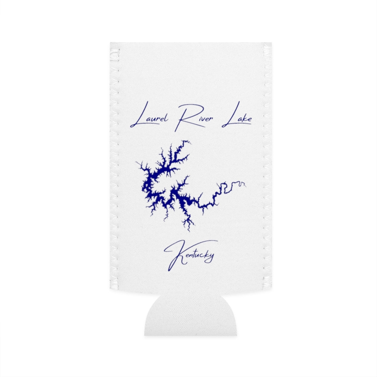 Kentucky  Laurel  River  Lake  Slim  Can  Koozie  front  position  view  from  flat-front  white.webp