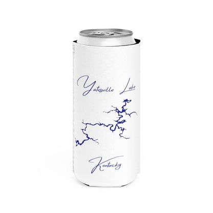 Kentucky  Yatesville  Lake  Slim  Can  Koozie  front  position  view  from  front  white.webp