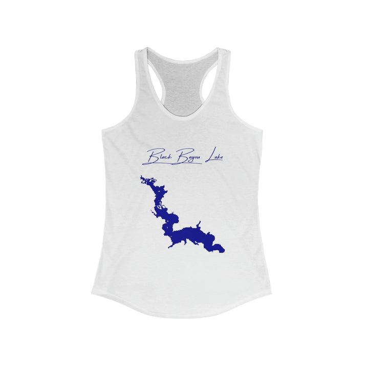 Louisiana  Black  Bayou  Lake  Racerback-Tank  front  position  view  from  front  solid  white.webp