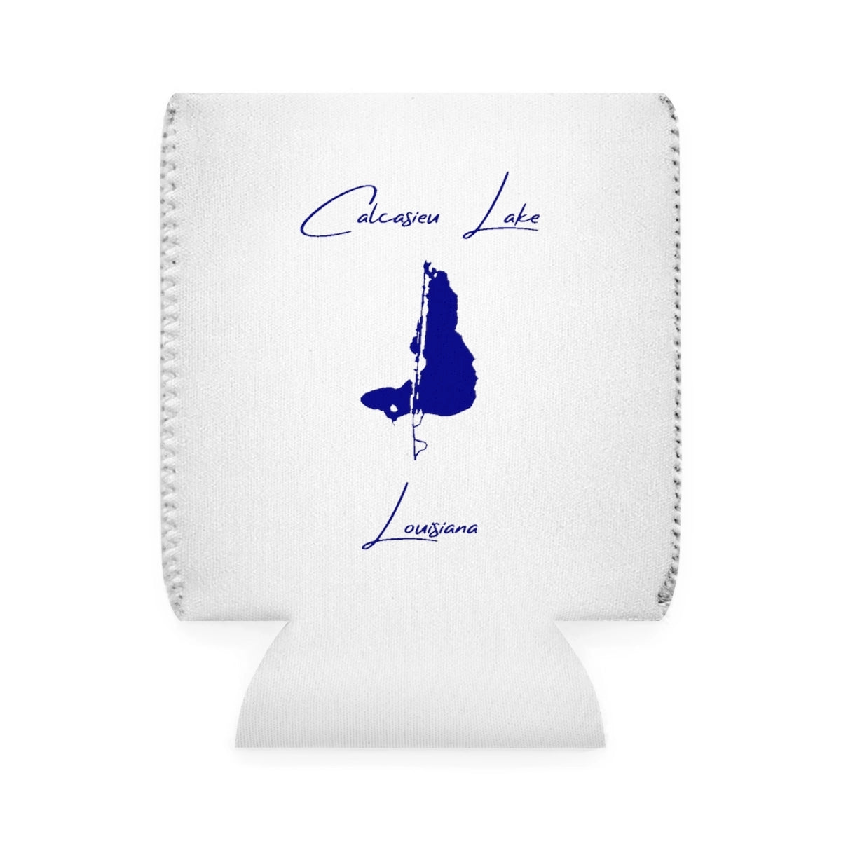 Louisiana  Calcasieu  Lake  Can  Koozie  front  position  view  from  front-1  white.webp