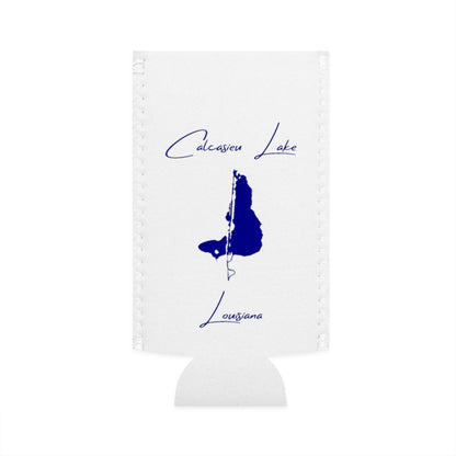 Louisiana  Calcasieu  Lake  Slim  Can  Koozie  front  position  view  from  flat-front  white.webp