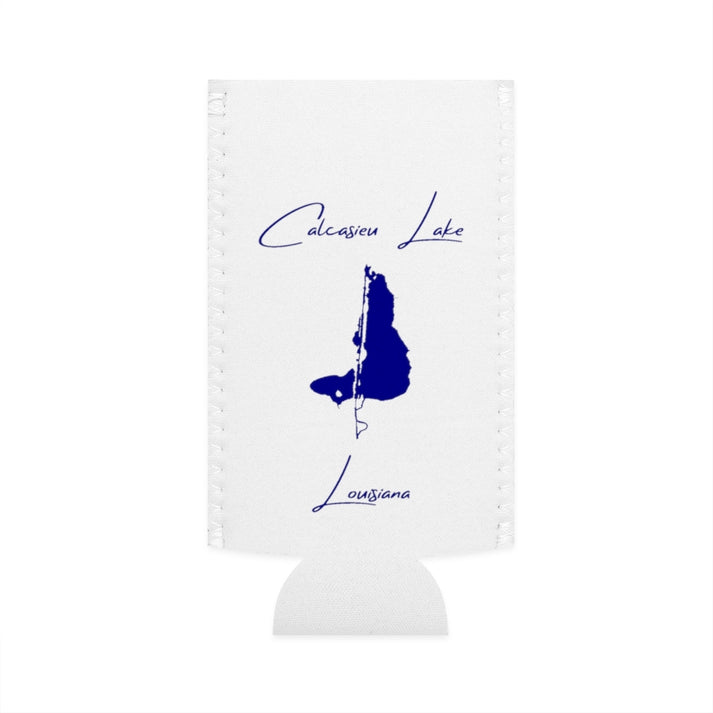Louisiana  Calcasieu  Lake  Slim  Can  Koozie  front  position  view  from  flat-front  white.webp