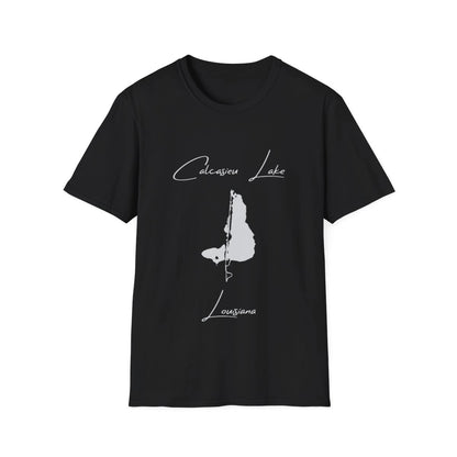Louisiana  Calcasieu  Lake  T-shirt  front  position  view  from  front  black.webp