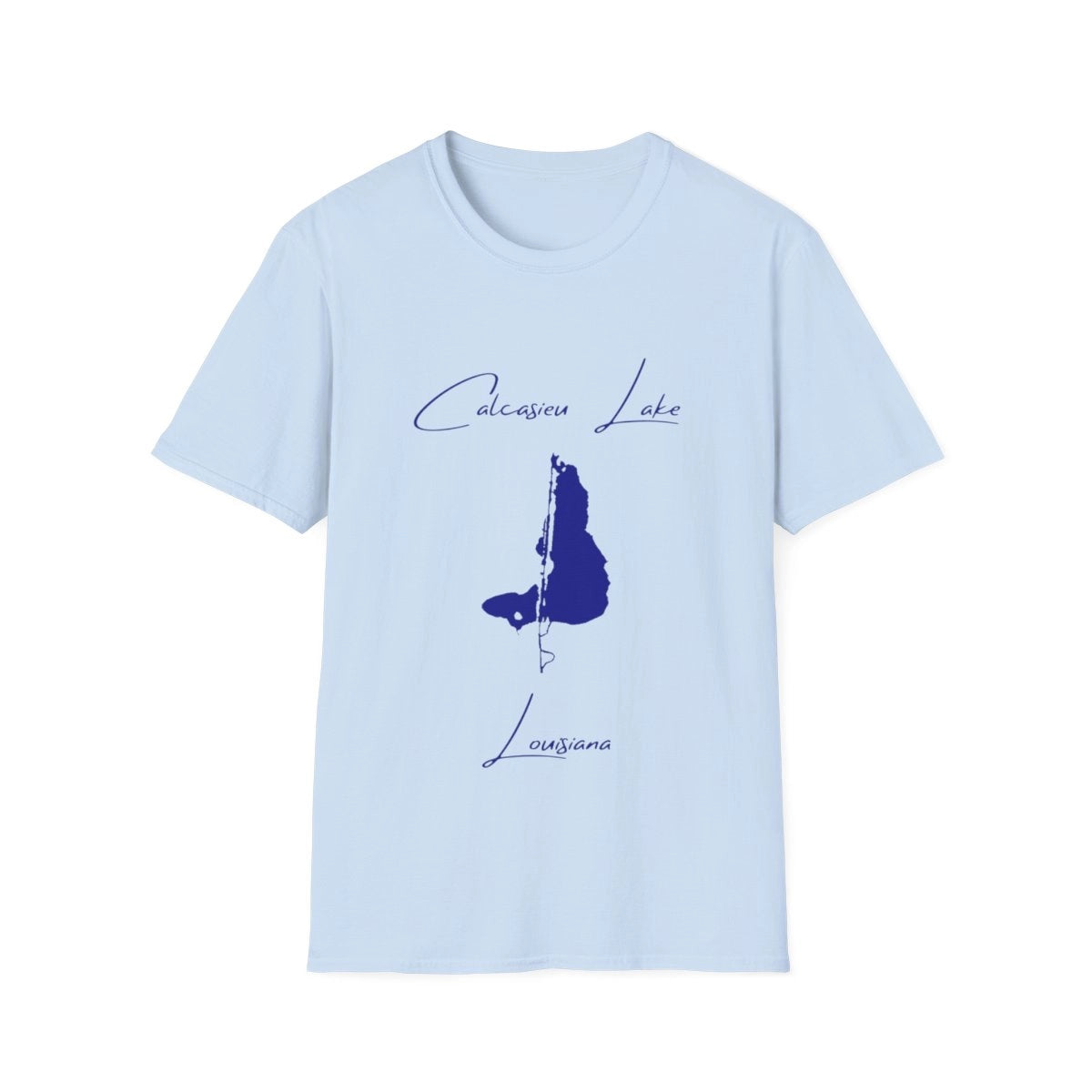 Louisiana  Calcasieu  Lake  T-shirt  front  position  view  from  front  light  blue.webp
