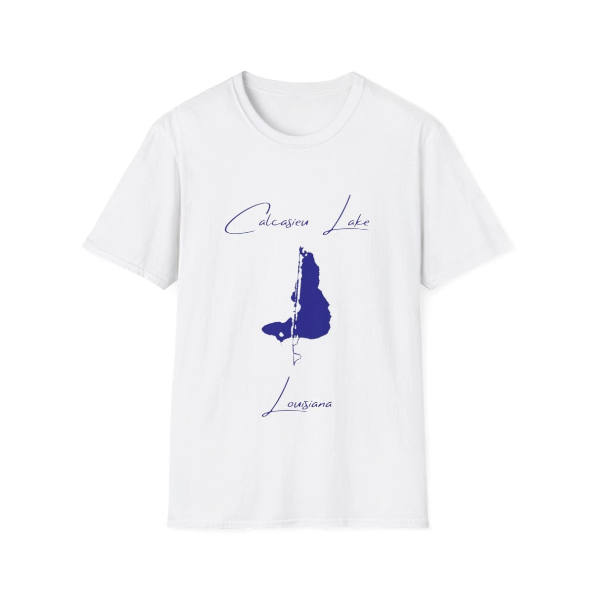 Louisiana  Calcasieu  Lake  T-shirt  front  position  view  from  front  white.webp