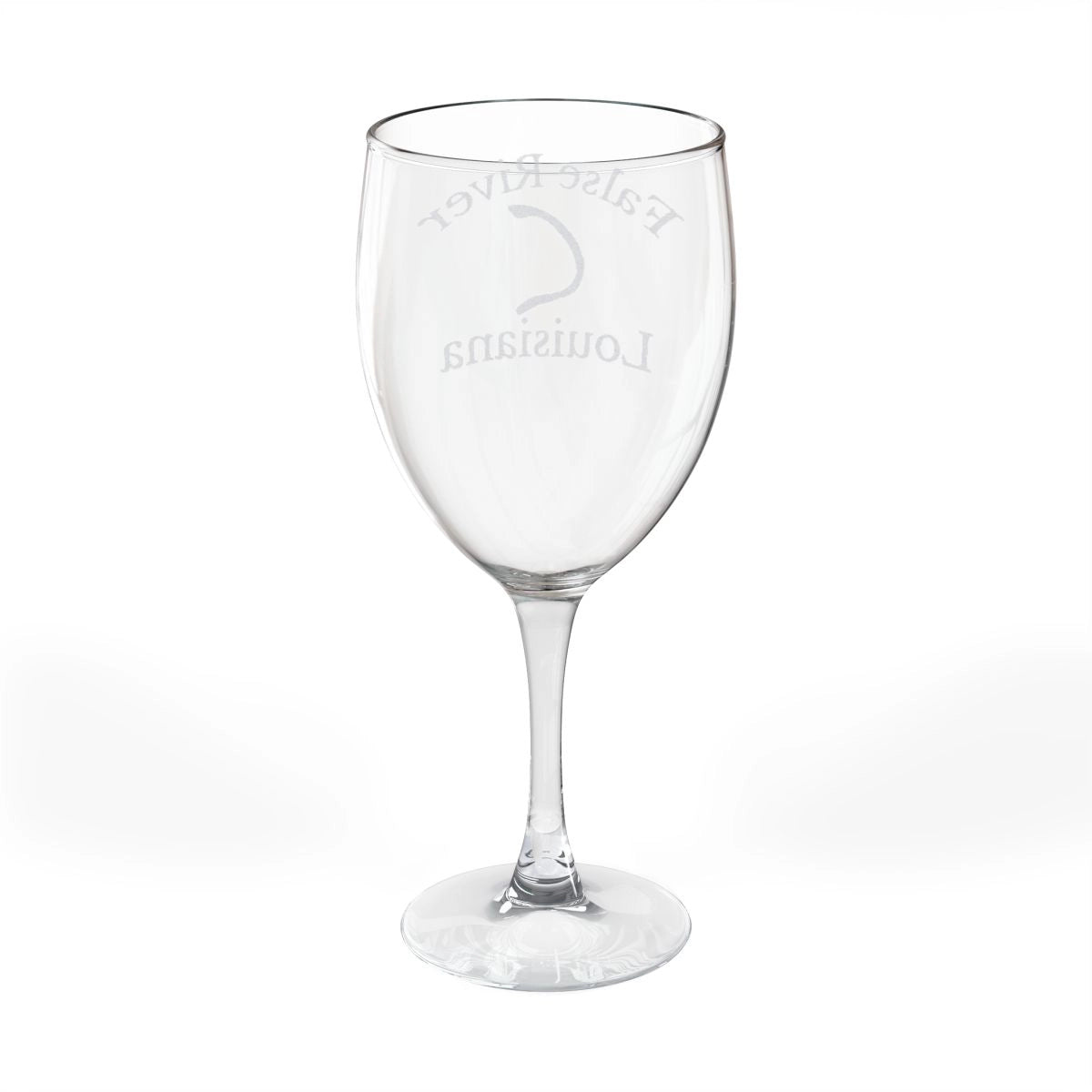 Louisiana  False  River  Engraved  Wine  Glass  other  position  view  from  back  10.5oz.webp