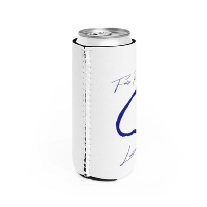 Louisiana  False  River  Slim  Can  Koozie  all  position  view  from  right  white.webp