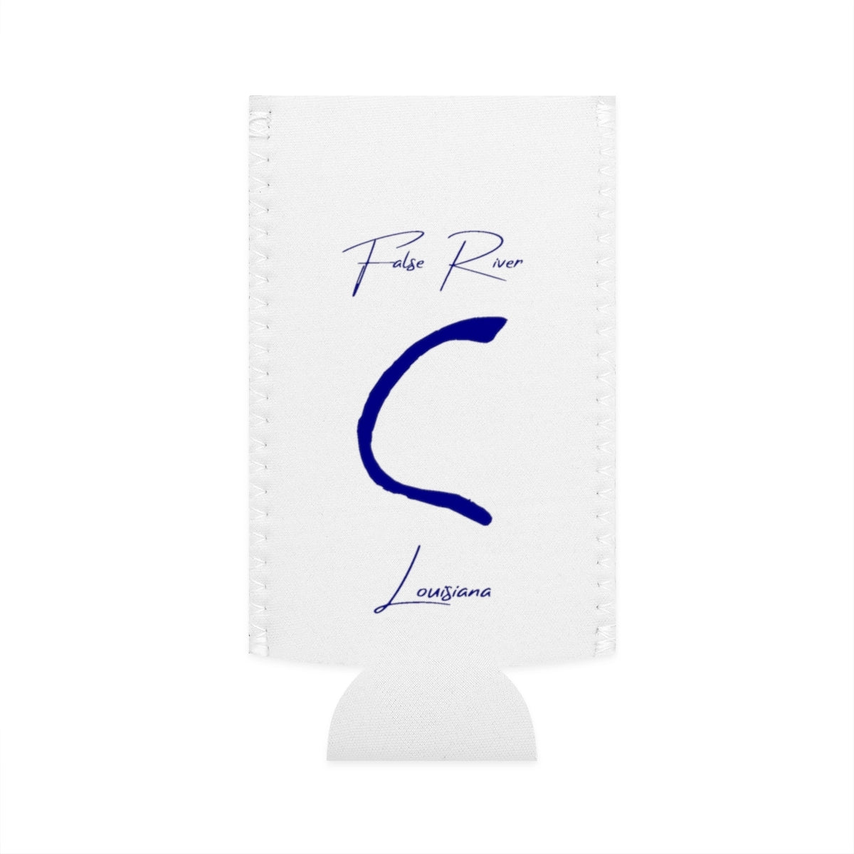 Louisiana  False  River  Slim  Can  Koozie  front  position  view  from  flat-front  white.webp