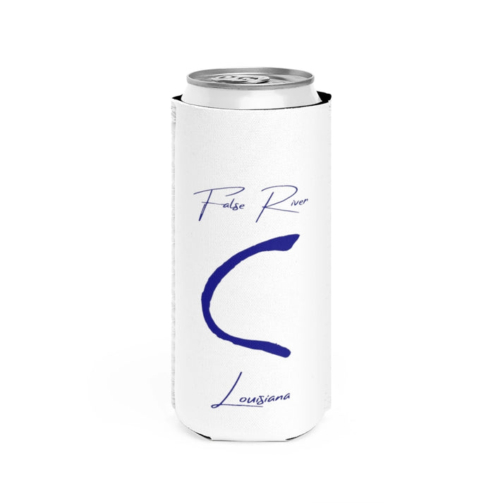 Louisiana  False  River  Slim  Can  Koozie  front  position  view  from  front  white.webp