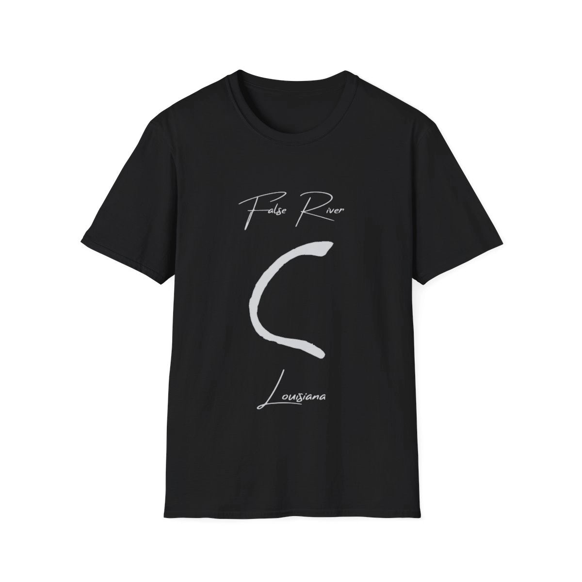 Louisiana  False  River  T-shirt  front  position  view  from  front  black.webp
