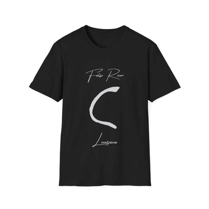 Louisiana  False  River  T-shirt  front  position  view  from  front  black.webp