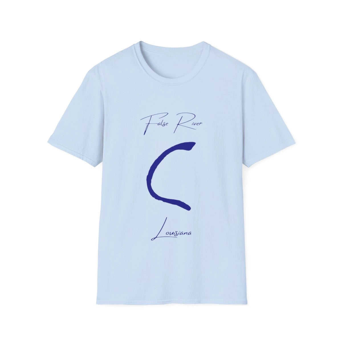 Louisiana  False  River  T-shirt  front  position  view  from  front  light  blue.webp