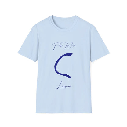 Louisiana  False  River  T-shirt  front  position  view  from  front  light  blue.webp