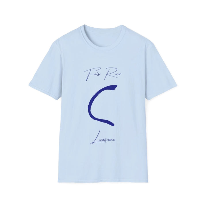 Louisiana  False  River  T-shirt  front  position  view  from  front  light  blue.webp