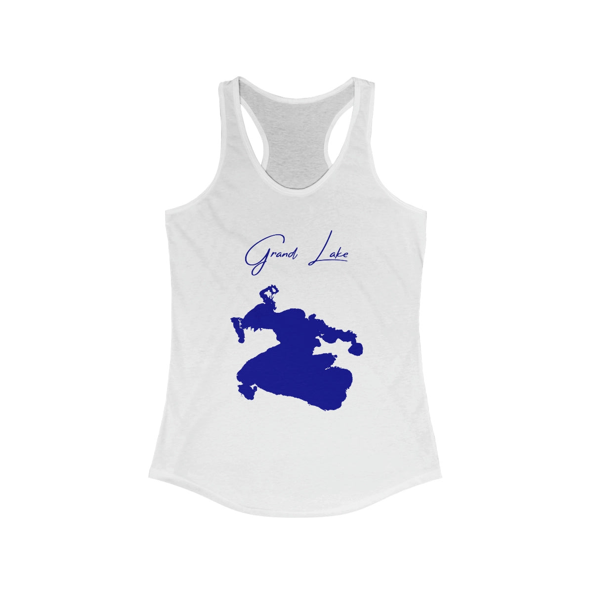 Louisiana  Grand  Lake  Racerback-Tank  front  position  view  from  front  solid  white.webp