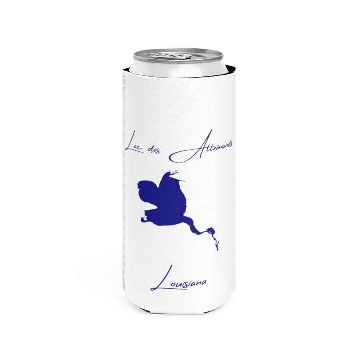 Louisiana  Lac  des  Allemands  Slim  Can  Koozie  front  position  view  from  front  white.webp