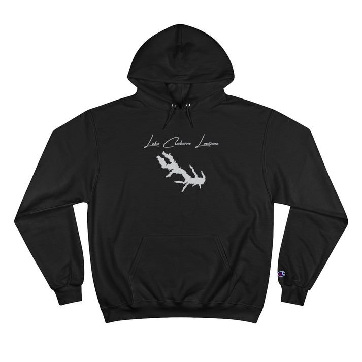 Louisiana  Lake  Claiborne  Hoodie  front  position  view  from  front  black.webp