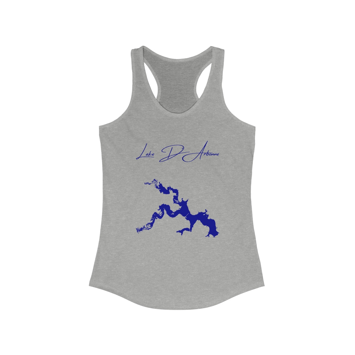 Louisiana  Lake  D'Arbonne  Racerback-Tank  front  position  view  from  front  heather  grey.webp