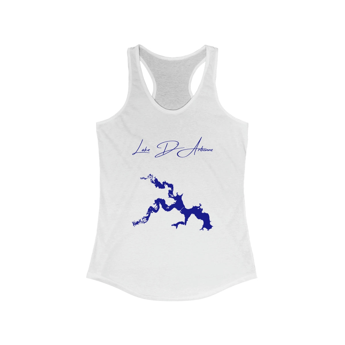 Louisiana  Lake  D'Arbonne  Racerback-Tank  front  position  view  from  front  solid  white.webp