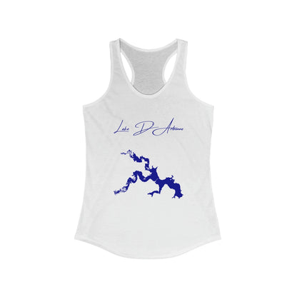Louisiana  Lake  D'Arbonne  Racerback-Tank  front  position  view  from  front  solid  white.webp